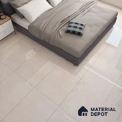 Marble Crema Marfil Wall & Floor Tile TL 07462 Warm Beige 4 ft x 2 ft High Gloss Finish Vitrified Tile - 9 mm | 4 Random Designs | Suitable For Living Room, Bedroom, Dining