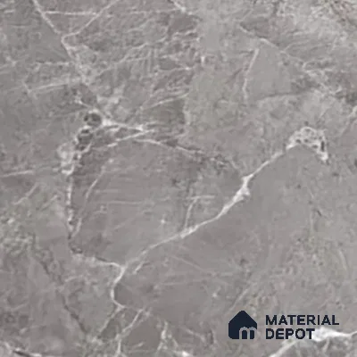 Marble Tundra Grey Wall & Floor Tile TL 07463 B Stone Grey 4 ft x 2 ft High Gloss Finish Vitrified Tile - 9 mm | 6 Random Designs | Suitable For Living Room, Bedroom, Dining