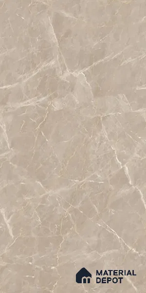 Marble Botticino Wall & Floor Tile TL 07464 B Taupe Beige 4 ft x 2 ft High Gloss Finish Vitrified Tile - 9 mm | 3 Random Designs | Suitable For Living Room, Bedroom, Dining