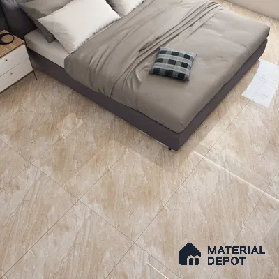 Marble Wall & Floor Tile TL 07466 Sand Beige 4 ft x 2 ft High Gloss Finish Vitrified Tile - 9 mm | 4 Random Designs | Suitable For Living Room, Bedroom, Dining