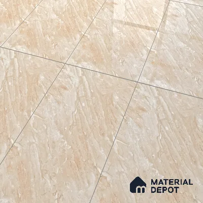 Marble Wall & Floor Tile TL 07466 Sand Beige 4 ft x 2 ft High Gloss Finish Vitrified Tile - 9 mm | 4 Random Designs | Suitable For Living Room, Bedroom, Dining