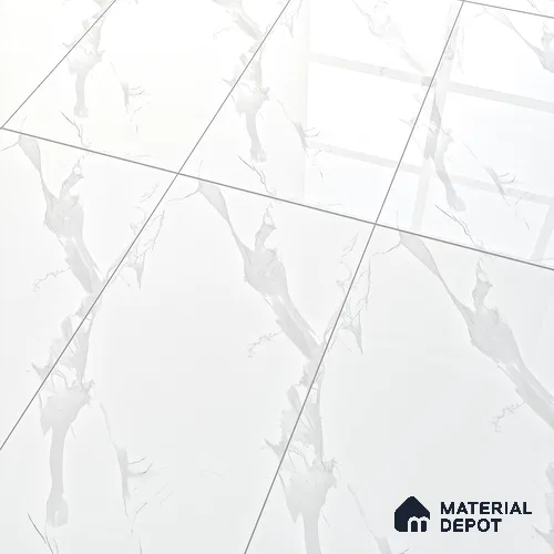 White Marble Floor & Wall Tile TL 07467 Gravier Royal Statuario Grand 4 ft x 2 ft Vitrified High Gloss Finish - 9 mm | Seamless 4 | Suitable for Living Room, Bedroom, Bathroom | Image 5