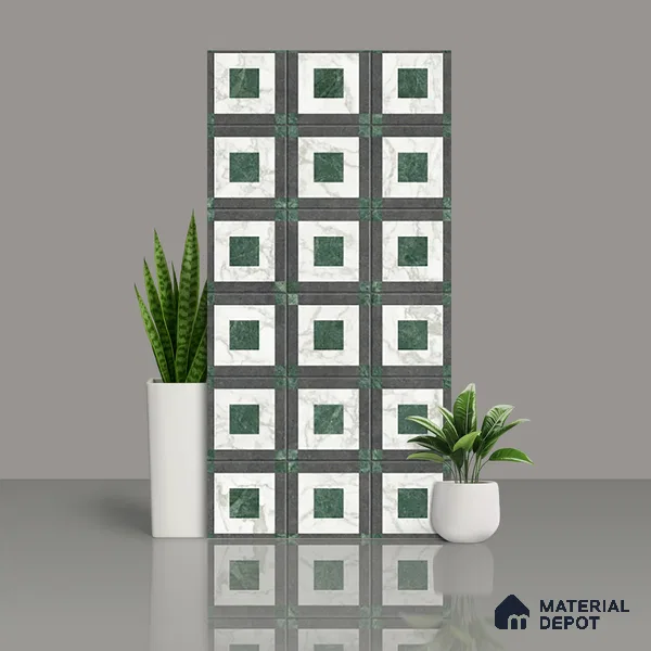 Highlighter Wall Tile TL 07473 Matrix Green 4 ft x 2 ft Green Vitrified Matte Finish Tile - 9 mm | Suitable For Bathroom, Accent/Feature Wall, Dining Area