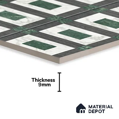Highlighter Wall Tile TL 07473 Matrix Green 4 ft x 2 ft Green Vitrified Matte Finish Tile - 9 mm | Suitable For Bathroom, Accent/Feature Wall, Dining Area