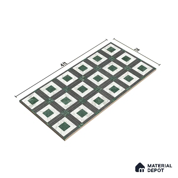 Highlighter Wall Tile TL 07473 Matrix Green 4 ft x 2 ft Green Vitrified Matte Finish Tile - 9 mm | Suitable For Bathroom, Accent/Feature Wall, Dining Area