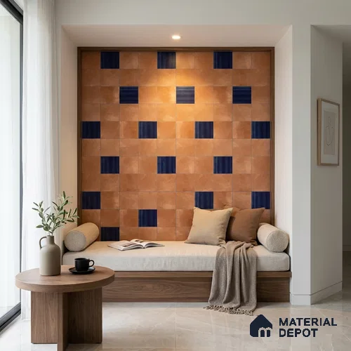 Stone Wall & Floor Tile TL 07474 C Faenza Carmel 4 ft x 2 ft Brown Vitrified Matte Finish Tile - 9 mm | Ideal for Living Room, Bathroom, Kitchen