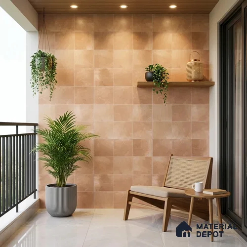 Cement Wall & Floor Tile TL 07474 D Faenza Pergamon Base 4 ft x 2 ft Pergamon Beige Vitrified Matte Finish Plain Tile - 9 mm | Ideal for Living Room, Bathroom, Kitchen