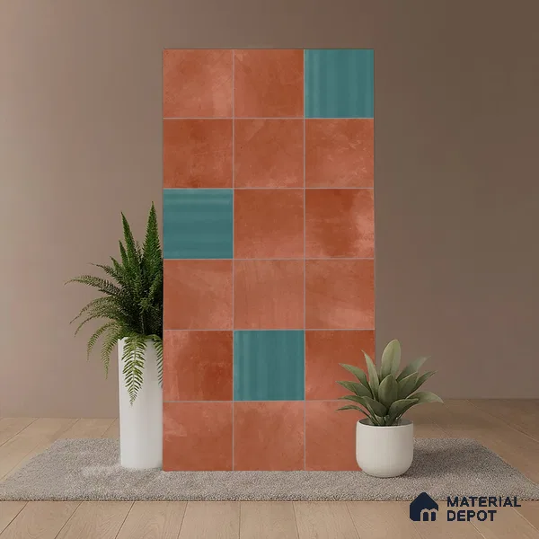 Stone Wall & Floor Tile TL 07474 F Faenza Cotto 4 ft x 2 ft Cotto Vitrified Matte Finish Tile - 9 mm | Ideal for Living Room, Bathroom, Kitchen