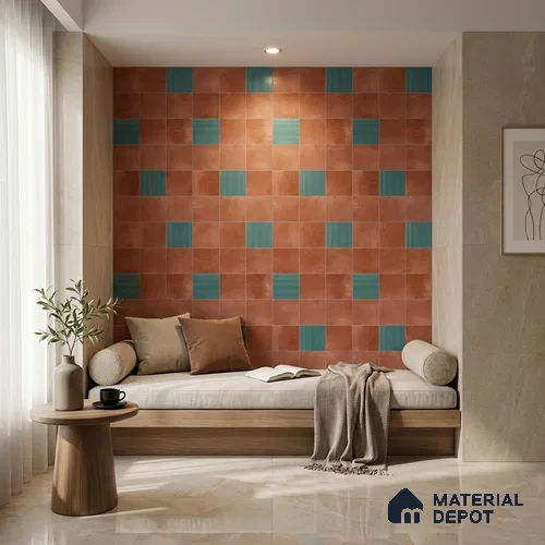 Stone Wall & Floor Tile TL 07474 F Faenza Cotto 4 ft x 2 ft Cotto Vitrified Matte Finish Tile - 9 mm | Ideal for Living Room, Bathroom, Kitchen