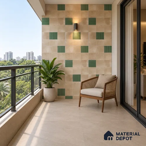 Stone Wall & Floor Tile TL 07474 Faenza Pergamon 4 ft x 2 ft Beige Vitrified Matte Finish Tile - 9 mm | Ideal for Living Room, Bathroom, Kitchen