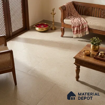 Stone Wall & Floor Tile TL 07475 Mystone Opal 4 ft x 2 ft Full Body Vitrified Matte Finish - 9 mm Suitable For Living Room, Bedroom, Bathroom