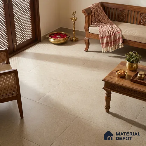 Stone Wall & Floor Tile TL 07475 Mystone Opal 4 ft x 2 ft Full Body Vitrified Matte Finish - 9 mm Suitable For Living Room, Bedroom, Bathroom