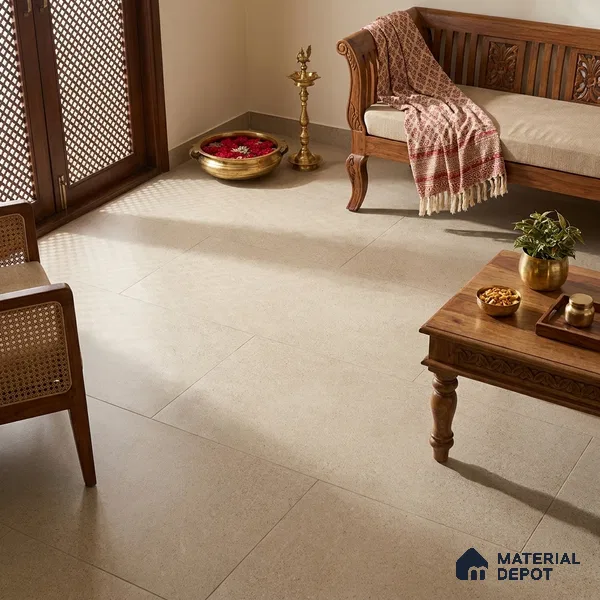 Stone Wall & Floor Tile TL 07475 Mystone Opal 4 ft x 2 ft Full Body Vitrified Matte Finish - 9 mm Suitable For Living Room, Bedroom, Bathroom