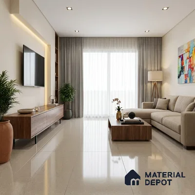 Terrazzo Wall & Floor Tile TL 07480 B Terrazzo Fern 4 ft x 2 ft Glossy Finish Vitrified Tile - 9 mm