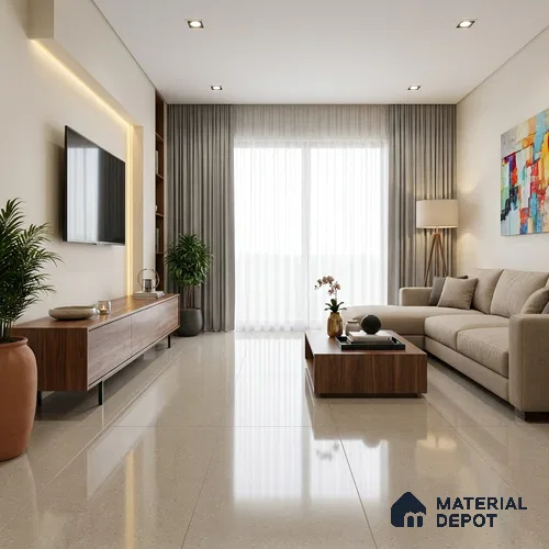 Terrazzo Wall & Floor Tile TL 07480 B Terrazzo Fern 4 ft x 2 ft Glossy Finish Vitrified Tile - 9 mm