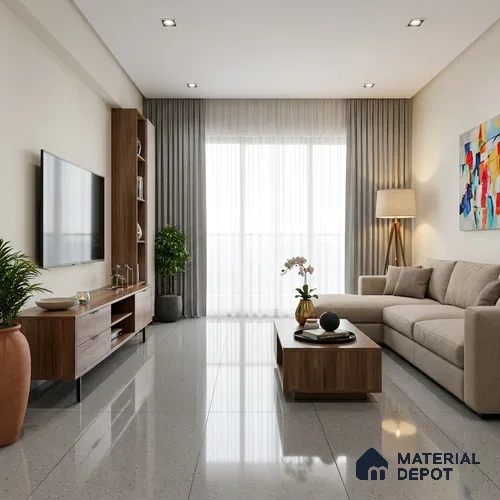 Terrazzo Wall & Floor Tile TL 07481 B Terrazzo Stone 4 ft x 2 ft Glossy Finish Vitrified Tile - 9 mm