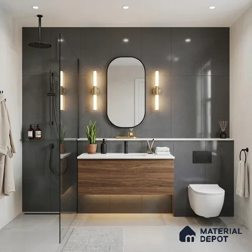 Terrazzo Wall & Floor Tile TL 07482 B Terrazzo Nero 4 ft x 2 ft Glossy Finish Vitrified Tile - 9 mm