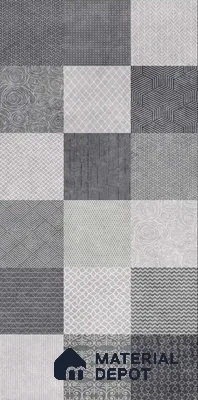 Highlighter Wall Tile TL 07486 B Mono Grey Decor 4 ft x 2 ft Carving Matte Finish Vitrified Tile - 9 mm | Suitable For Bathroom, Accent/Feature Wall, Balcony