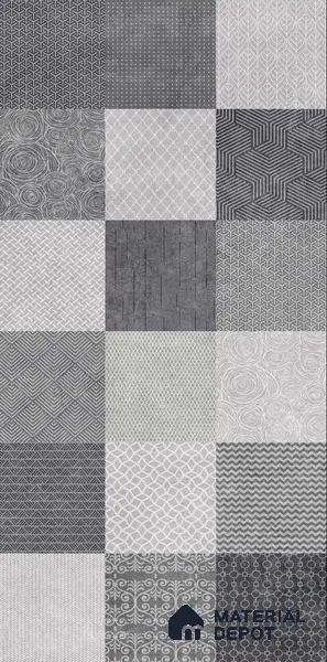 Highlighter Wall Tile TL 07486 B Mono Grey Decor 4 ft x 2 ft Carving Matte Finish Vitrified Tile - 9 mm | Suitable For Bathroom, Accent/Feature Wall, Balcony