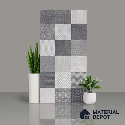 Highlighter Wall Tile TL 07486 B Mono Grey Decor 4 ft x 2 ft Carving Matte Finish Vitrified Tile - 9 mm | Suitable For Bathroom, Accent/Feature Wall, Balcony