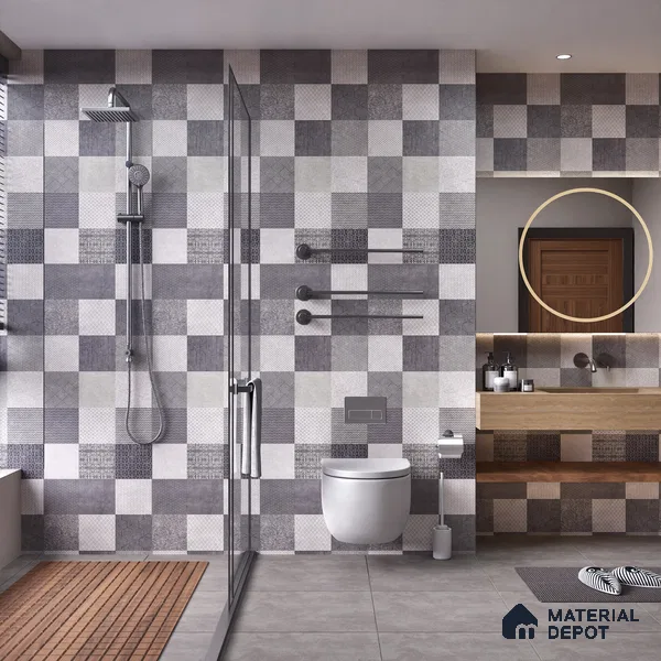 Highlighter Wall Tile TL 07486 B Mono Grey Decor 4 ft x 2 ft Carving Matte Finish Vitrified Tile - 9 mm | Suitable For Bathroom, Accent/Feature Wall, Balcony