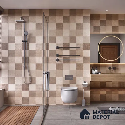 Highlighter Wall Tile TL 07486 Mono Beige Decor 4 ft x 2 ft Carving Matte Finish Vitrified Tile - 9 mm | Suitable For Bathroom, Accent/Feature Wall, Balcony