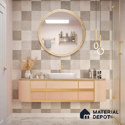 Highlighter Wall Tile TL 07486 Mono Beige Decor 4 ft x 2 ft Carving Matte Finish Vitrified Tile - 9 mm | Suitable For Bathroom, Accent/Feature Wall, Balcony