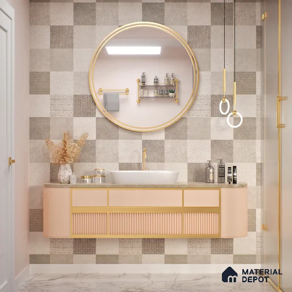 Highlighter Wall Tile TL 07486 Mono Beige Decor 4 ft x 2 ft Carving Matte Finish Vitrified Tile - 9 mm | Suitable For Bathroom, Accent/Feature Wall, Balcony