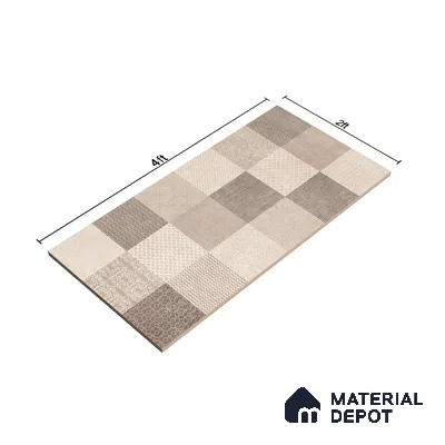 Highlighter Wall Tile TL 07486 Mono Beige Decor 4 ft x 2 ft Carving Matte Finish Vitrified Tile - 9 mm | Suitable For Bathroom, Accent/Feature Wall, Balcony