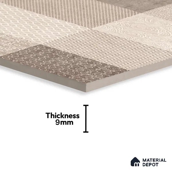 Highlighter Wall Tile TL 07486 Mono Beige Decor 4 ft x 2 ft Carving Matte Finish Vitrified Tile - 9 mm | Suitable For Bathroom, Accent/Feature Wall, Balcony