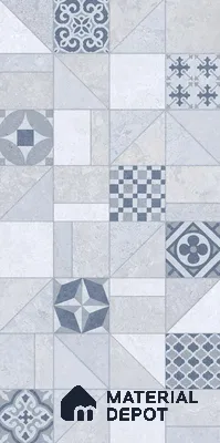 Moroccan Wall Tile TL 07487 B Epoxy Decor Blue 4 ft x 2 ft Carving Matte Finish Vitrified Tile - 9 mm | Suitable for Living Room, Bedroom & Bathroom