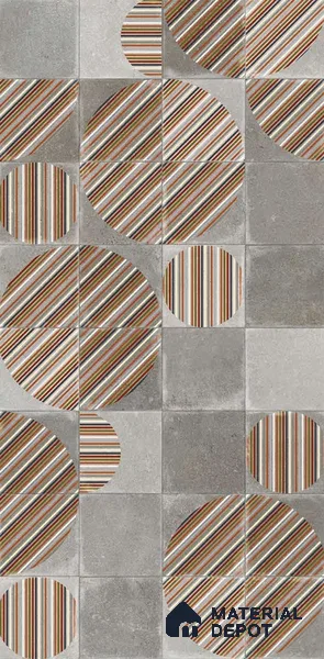 Highlighter Wall Tile TL 07490 Circle Decor Grey 4 ft x 2 ft Carving Matte Finish Vitrified Tile - 9 mm | Suitable For Bathroom, Accent/Feature Wall, Dining Area