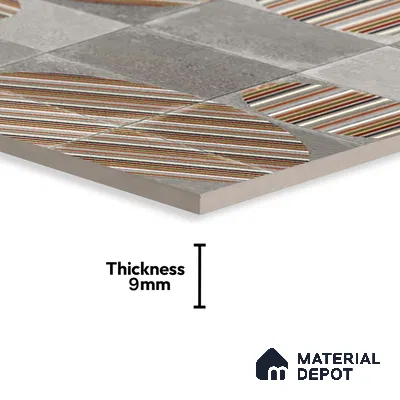 Highlighter Wall Tile TL 07490 Circle Decor Grey 4 ft x 2 ft Carving Matte Finish Vitrified Tile - 9 mm | Suitable For Bathroom, Accent/Feature Wall, Dining Area
