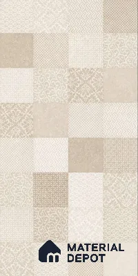 Moroccan Wall Tile TL 07491 Square Decor 4 ft x 2 ft Carving Matte Finish Vitrified Tile - 9 mm | Suitable for Living Room, Bedroom & Bathroom