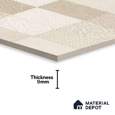 Moroccan Wall Tile TL 07491 Square Decor 4 ft x 2 ft Carving Matte Finish Vitrified Tile - 9 mm | Suitable for Living Room, Bedroom & Bathroom