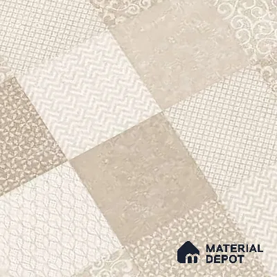 Moroccan Wall Tile TL 07491 Square Decor 4 ft x 2 ft Carving Matte Finish Vitrified Tile - 9 mm | Suitable for Living Room, Bedroom & Bathroom