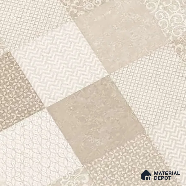 Moroccan Wall Tile TL 07491 Square Decor 4 ft x 2 ft Carving Matte Finish Vitrified Tile - 9 mm | Suitable for Living Room, Bedroom & Bathroom
