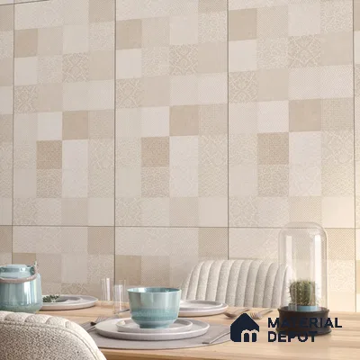 Moroccan Wall Tile TL 07491 Square Decor 4 ft x 2 ft Carving Matte Finish Vitrified Tile - 9 mm | Suitable for Living Room, Bedroom & Bathroom