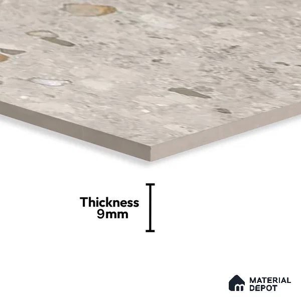 Stone Wall & Floor Tile TL 07495 B Exotic Stone Pearl 4 ft x 2 ft Gris Vitrified Matte Finish Tile - 9 mm | Ideal for Living Room, Bathroom, Kitchen