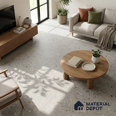 Stone Wall & Floor Tile TL 07495 B Exotic Stone Pearl 4 ft x 2 ft Gris Vitrified Matte Finish Tile - 9 mm | Ideal for Living Room, Bathroom, Kitchen