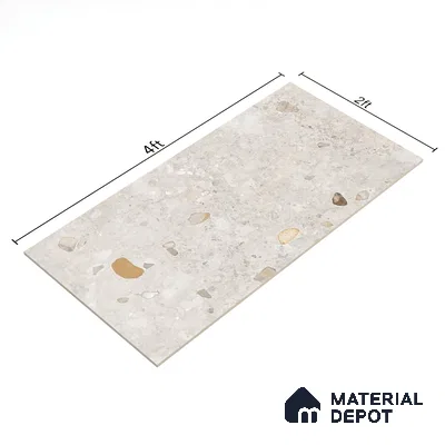 Stone Wall & Floor Tile TL 07495 Exotic Stone Blanco 4 ft x 2 ft Grey Vitrified Matte Finish Tile - 9 mm | Ideal for Living Room, Bathroom, Kitchen