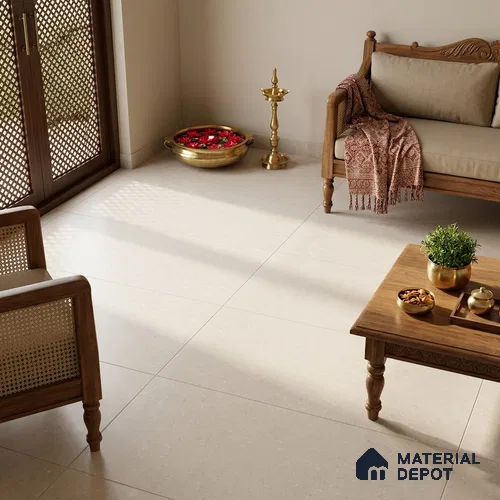 Cement Wall & Floor Tile TL 07499 B Beige 4 ft x 2 ft Matte Finish Vitrified Tile - 9 mm | Suitable For Living Room, Bedroom, Kitchen