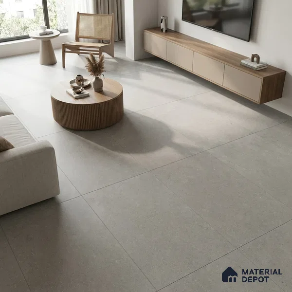 Cement Wall & Floor Tile TL 07499 D Grey 4 ft x 2 ft Matte Finish Vitrified Tile - 9 mm | Suitable For Living Room, Bedroom, Kitchen