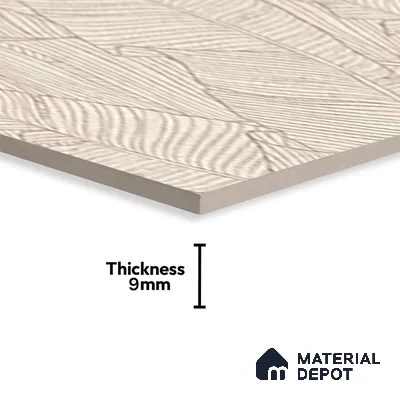 Highlighter Wall Tile TL 07499 Accosto Beige Decor 4 ft x 2 ft Beige Vitrified Matte Finish Decor Tile - 9 mm | Suitable For Bathroom, Accent/Feature Wall, Foyer