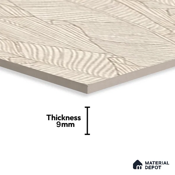 Highlighter Wall Tile TL 07499 Accosto Beige Decor 4 ft x 2 ft Beige Vitrified Matte Finish Decor Tile - 9 mm | Suitable For Bathroom, Accent/Feature Wall, Foyer