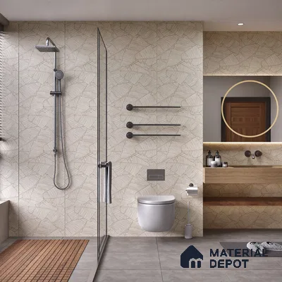 Highlighter Wall Tile TL 07499 Accosto Beige Decor 4 ft x 2 ft Beige Vitrified Matte Finish Decor Tile - 9 mm | Suitable For Bathroom, Accent/Feature Wall, Foyer