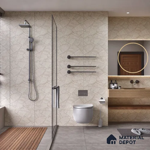 Highlighter Wall Tile TL 07499 Accosto Beige Decor 4 ft x 2 ft Beige Vitrified Matte Finish Decor Tile - 9 mm | Suitable For Bathroom, Accent/Feature Wall, Foyer