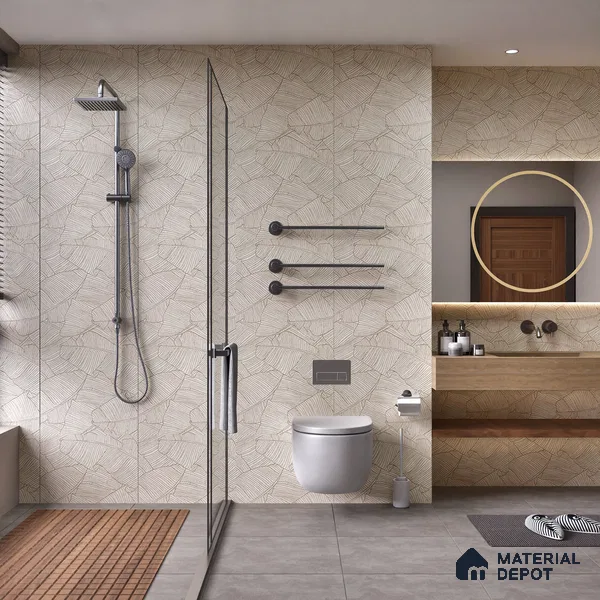 Highlighter Wall Tile TL 07499 Accosto Beige Decor 4 ft x 2 ft Beige Vitrified Matte Finish Decor Tile - 9 mm | Suitable For Bathroom, Accent/Feature Wall, Foyer