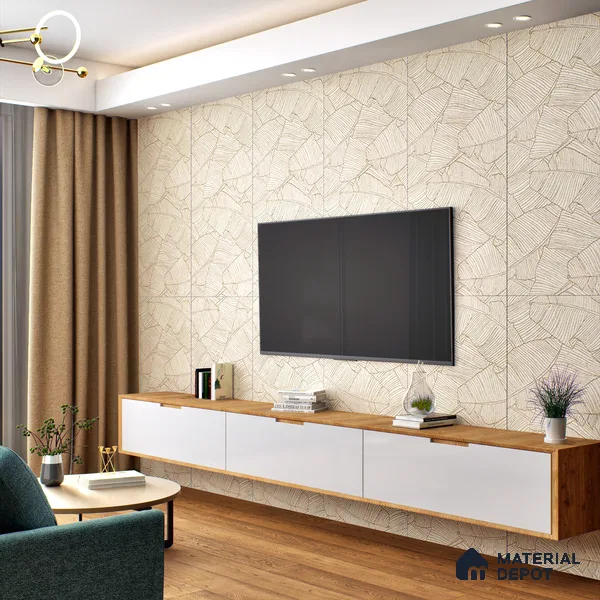 Highlighter Wall Tile TL 07499 Accosto Beige Decor 4 ft x 2 ft Beige Vitrified Matte Finish Decor Tile - 9 mm | Suitable For Bathroom, Accent/Feature Wall, Foyer