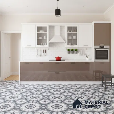 Moroccan Look Floor & Wall Tile TL 07500 Izar 2 ft x 2 ft Glitter Glossy Finish Vitrified Tile - 9 mm  | Suitable For Living Room, Dining, Bathroom & Kitchen | Please Expect a Slight Variation of Pattern (Sample)